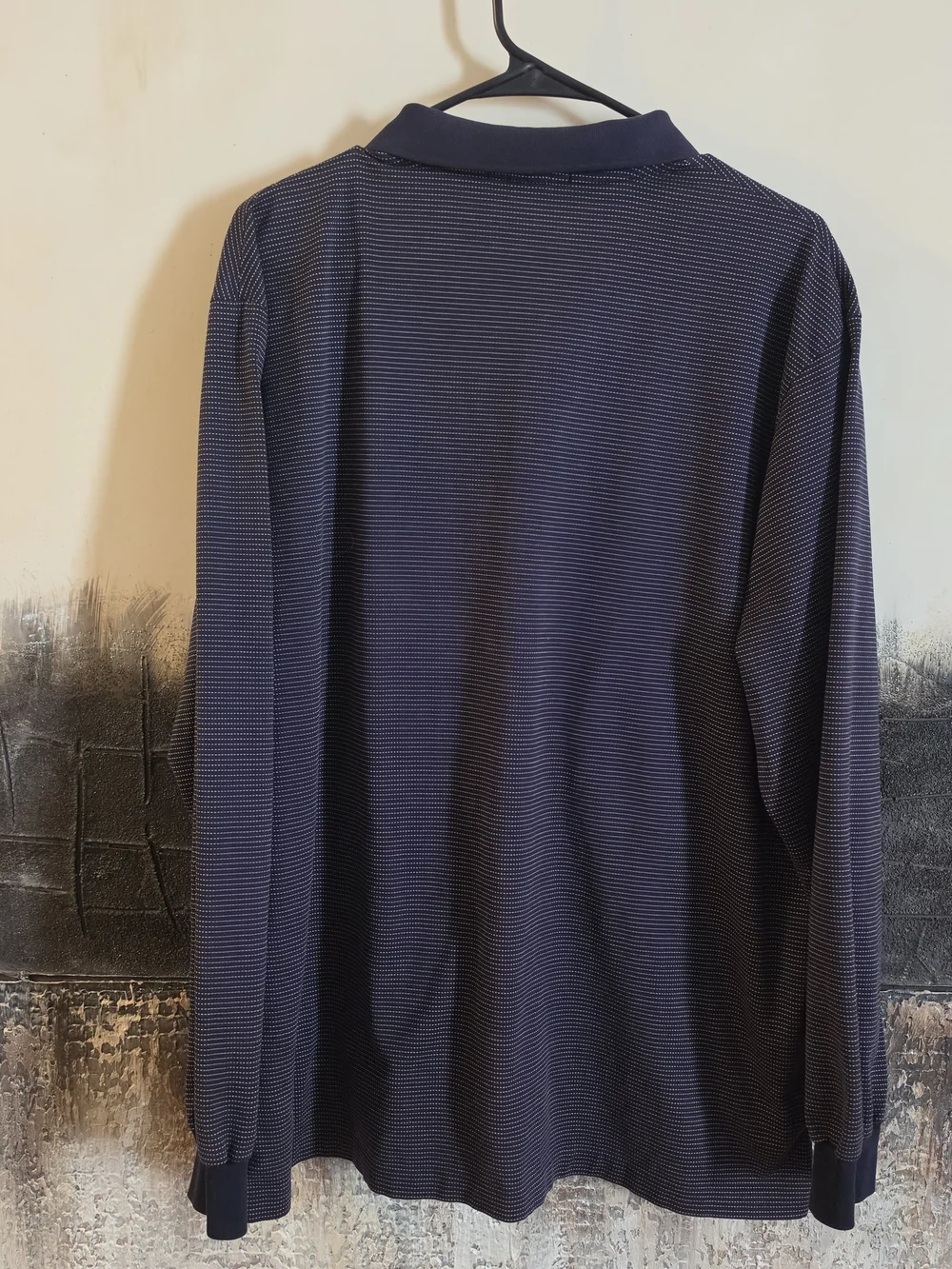 Ralph Lauren Men’s Navy Thin-Striped Long Sleeve Polo